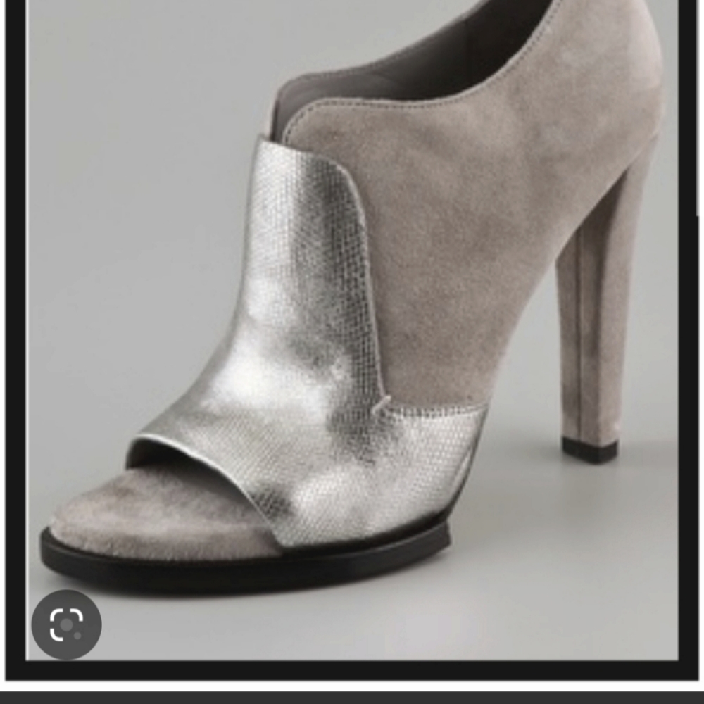 Alexander Wang Luisa silver suede booties size 6.5